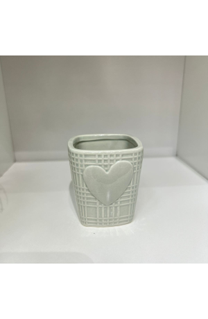 Vaso Verde Coração Pequeno