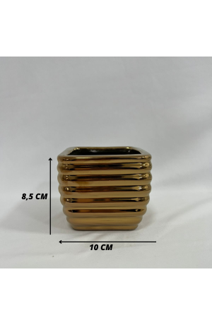 Cachepot Rose Canelado Metalizado