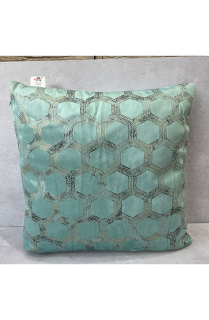 Capa de Almofada Verde com Detalhe de Colméia em Suede