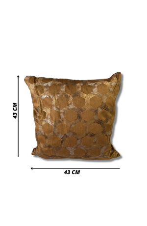 Capa de Almofada Marrom com Detalhe de Colméia em Suede