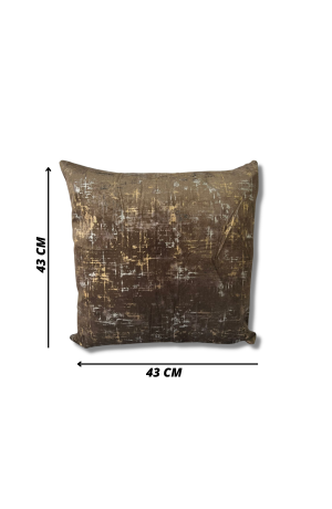 Capa de Almofada Marrom com Detalhe Grafiato em Suede
