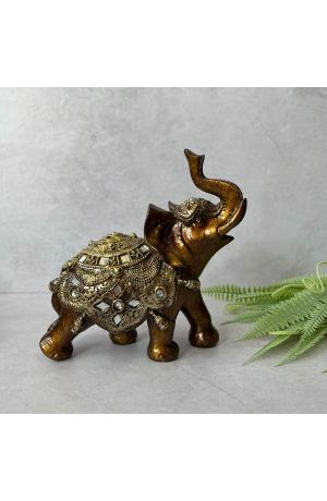 Enfeite Elefante com Brilho em Resina - M