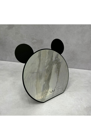 Espelho de Mesa Preto em Metal Mod. Gatinho