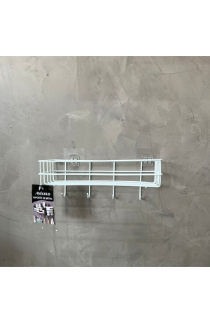 Suporte Branco de Metal com Gancho