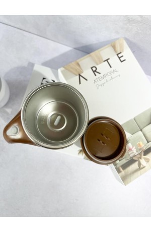 Copo Mixer com tampa Marrom 400ml