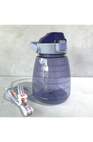 Garrafa Roxa de Plástico com Canudo , Alça e Infusor - 1500ml