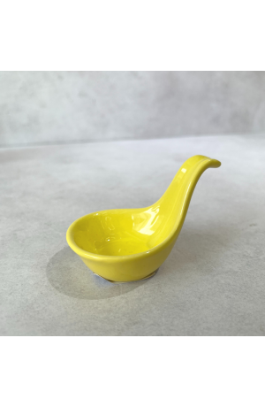Mini Concha de Cerâmica Amarela