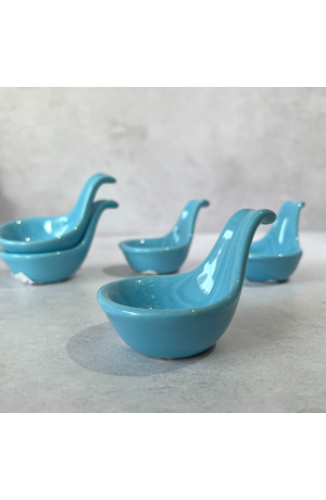 Mini Concha de Cerâmica Azul