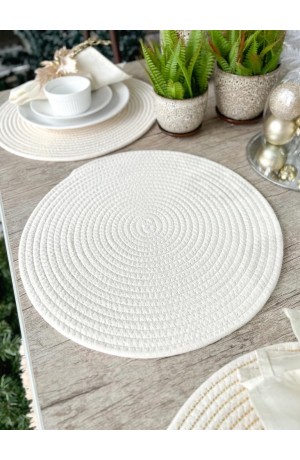 Jogo Americano Branco com Detalhes Dourado