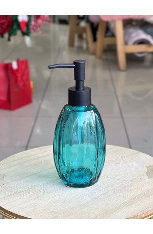 Porta Sabonete Liquido de Vidro Azul 320ml