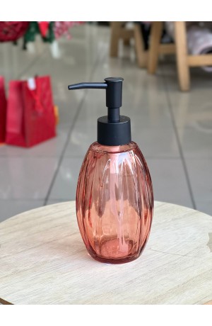 Porta Sabonete Liquido de Vidro Vermelho 320ml