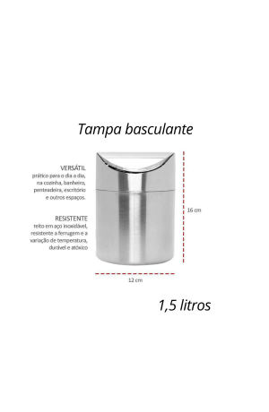 Lixeira Swing Inox 1,5L