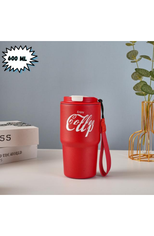 Copo Vermelho Térmica de Inox com Tampa 600 ml 