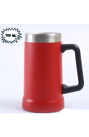 Caneca Térmica de Inox -  Vermelho  700 ml