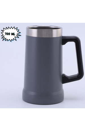 Caneca Térmica de Inox -  Cinza  700 ml