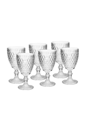 Jogo 6 Taças de Vidro Bico de Abacaxi Transparente 265ml