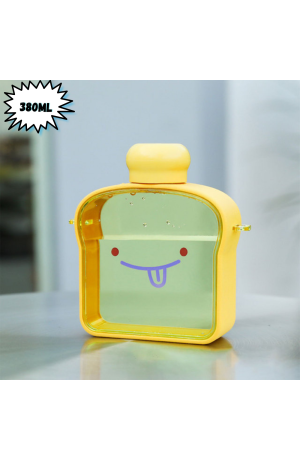 Garrafa Amarela de Plástico 380ml - Emoji