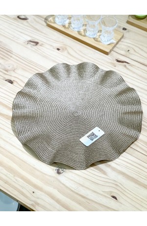 Jogo Americano Ondulado Redondo Marrom