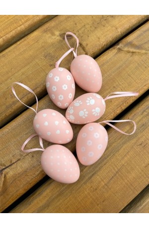 Kit Ovo Decorativo Rosa com 6 peças