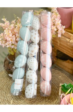 Kit Ovo Decorativo Azul com 6 peças