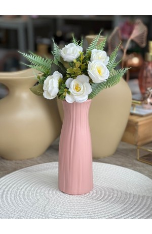 Vaso Rosa de Plástico 20cm