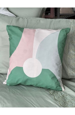 Capa de Almofada Verde e Branca - 42cm x 42cm  Mod 2