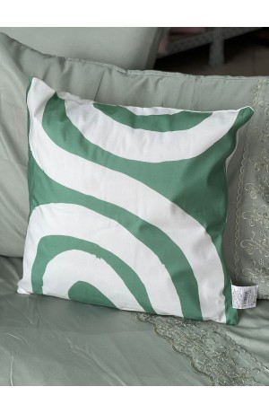 Capa de Almofada Verde e Branca - 42cm x 42cm  Mod 6