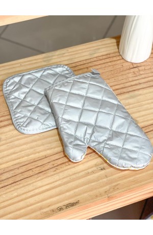 Luva e Suporte Para Cozinha Amarelo Mod.3  '' 2 Peças''