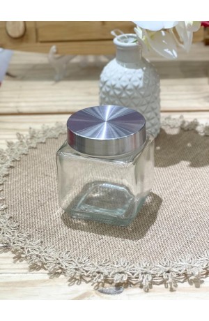 Pote de Vidro Quadrado 500ml