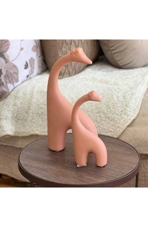 Girafa Salmão Pequena Fosca em Cerâmica
