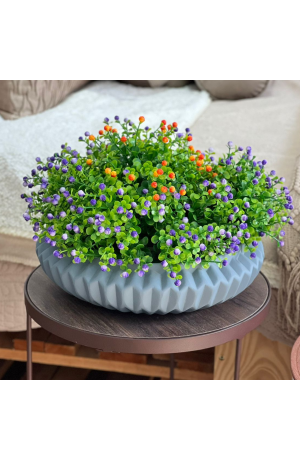 Cachepot Frizon Cinza Indigo em Cerâmica