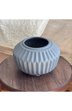 Cachepot Frizon Cinza Indigo Pequeno em Cerâmica