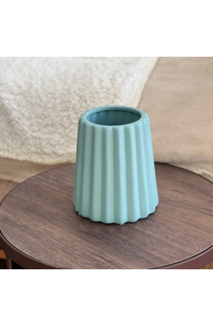 Cachepot Geométrico Madag Fosco Verde em Cerâmica