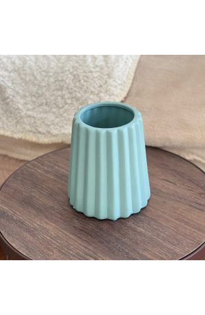 Cachepot Geométrico Madag Fosco Verde em Cerâmica