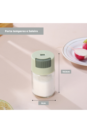 Porta Tempero de Vidro Verde  - 180ml