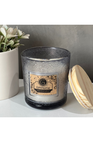 Vela Aromática com castiçal Preto - Doce de Rosas