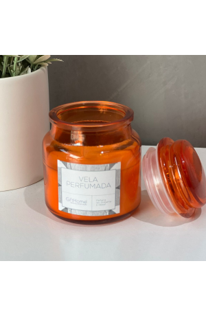 Vela Aromática com castiçal Laranja