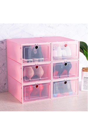 Caixa Rosa Organizadora de Plástico
