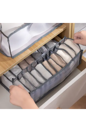 Colmeia Organizadora Cinza Multiuso de Tecido 12x12x32cm