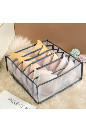 Colmeia Organizadora Cinza Multiuso de Tecido 32x32x12cm