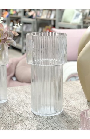 Vaso em Vidro - Riscado 14.5cm X 29cm