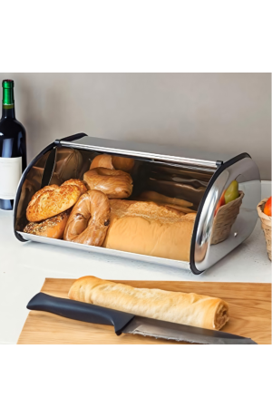 Porta Pão de Inox Line 35,5cm