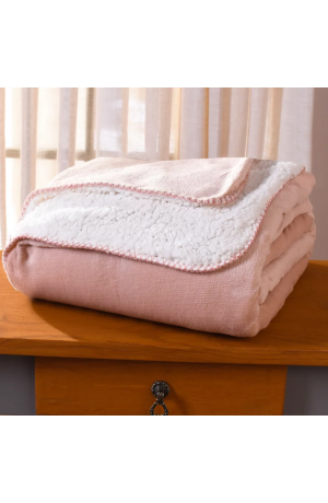 Manta Cobertor Sherpa Dupla 1,80x2,20m Rosa