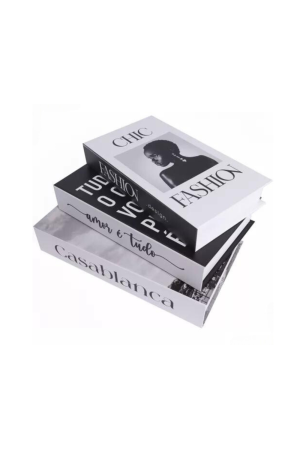 Caixa Livro Decorativa com 3 Peças - Casablanca