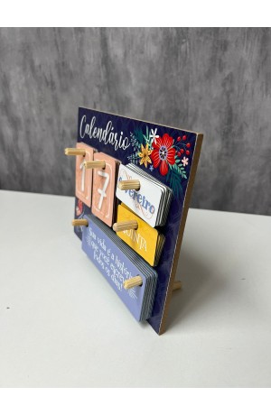 Calendário Permanente de Mesa MDF Primavera