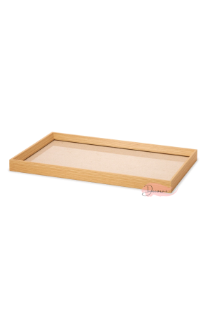 Bandeja de Mdf Natural com Linho 38cm