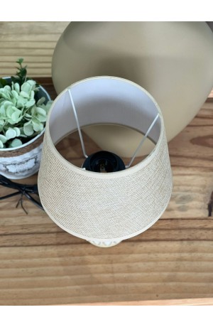 Abajur de Mesa Bege em Cerâmica