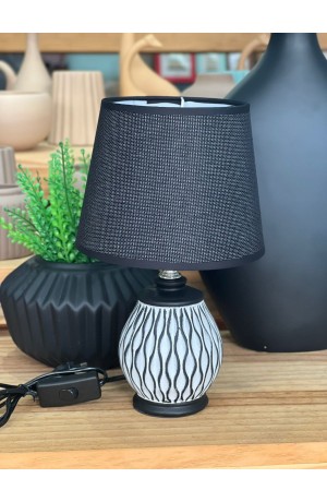 Abajur de Mesa Preto em Cerâmica