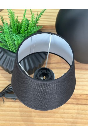 Abajur de Mesa Preto em Cerâmica