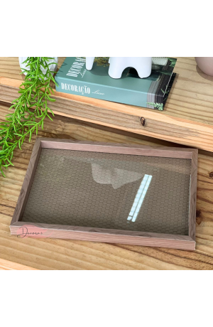 Bandeja Marrom Decorativa de MDF